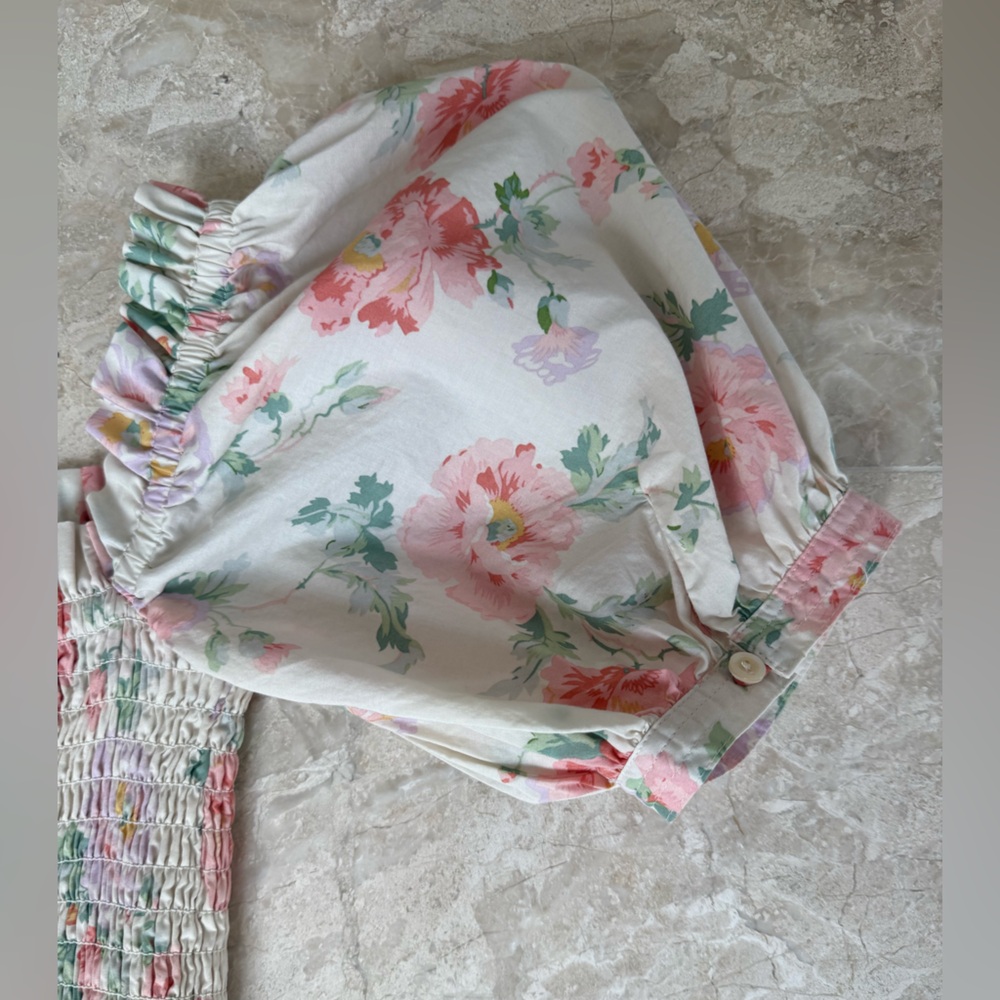 Polo Ralph Lauren Floral Smocked Cotton Dress XS NWT $398 - Picture 9 of 13